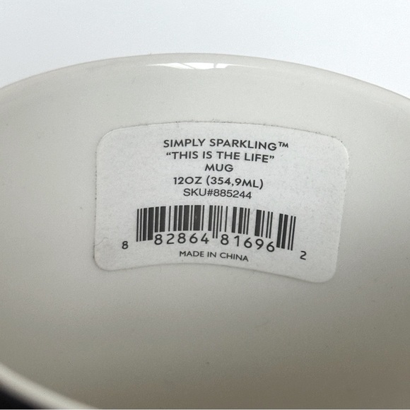 Kate Spade New York x Lenox “Simply Sparkling” Mug – “This Is The Life” 12oz NWT - Picture 4 of 8